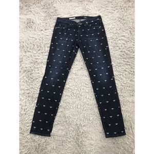 AG Adriano Goldschmied Stevie Jeans 28 R Dark‎ Wash Slim Straight Ankle Hearts